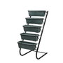 Hanah Home Rs-001 Maceta Decorativa de Jardín, Metal, 56x130x85 cm, Verde Oscuro y Negro